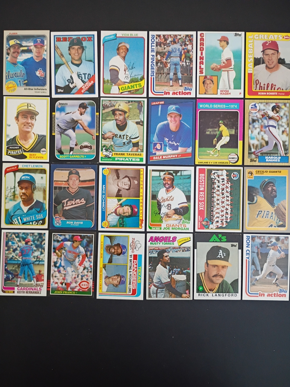 (24) baseball cards 1970s  1980s Mike Schmidt Joe Morgan Robin Yount Dale Murphy